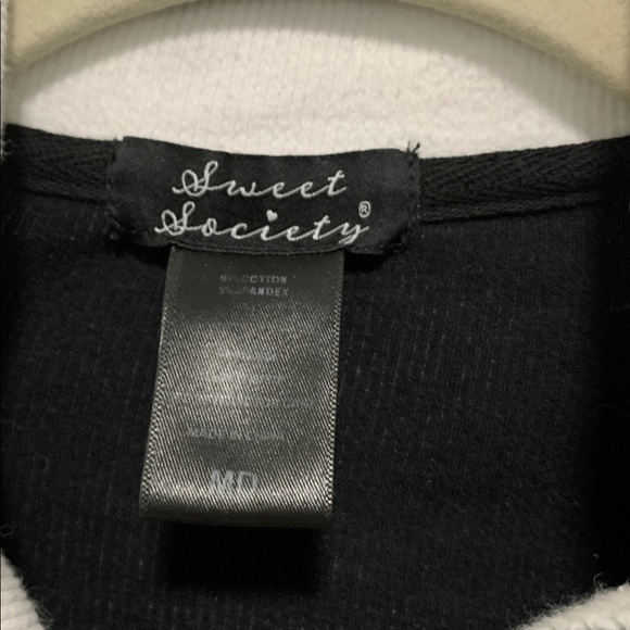 Sweet Society Hot Topic Whatever Y2K Style Ribbed Long Sleeve Zip Up Top - Picture 4 of 7